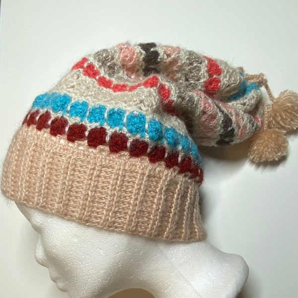 Mütze mit Pom Pom WinterMode Häkelmütze Handgemachte Damenmütze Hüte Cap Geschenkidee