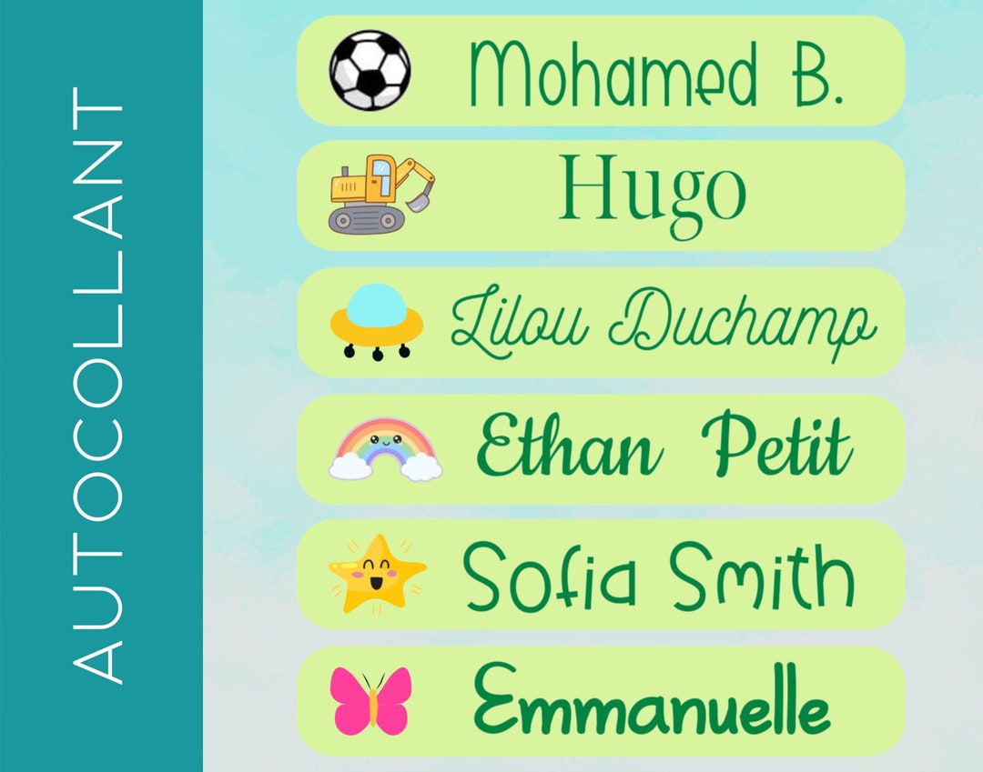 Self Adhesive Name Labels 48 Pack Name Labels Waterproof Etsy