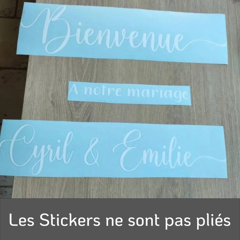 Autocollant Personnalisé Panneau Mariage, Stickers Mariage Panneau Bienvenue, Stickers Mariage, Stickers Personnalisés Mariage image 7