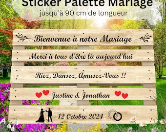 Custom Sticker for Bridal Ceremony Palette, Personalized Stickers for wooden pallet and/or other support (drawings included)