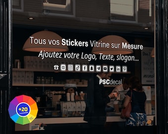 Adhesivos para ventanas personalizados, adhesivos para escaparates, boutiques, restaurantes, peluquerías, bares y otros negocios.