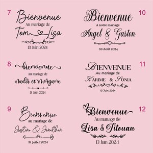 Stickers Bienvenue pour Panneau de Mariage, Stickers Uniques pour Panneau de Bienvenue, Stickers Panneau de Bienvenue Autocollant Mariage image 4