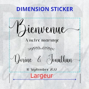 Autocollant Personnalisé Panneau Mariage, Stickers Mariage Panneau Bienvenue, Stickers Mariage, Stickers Personnalisés Mariage image 5