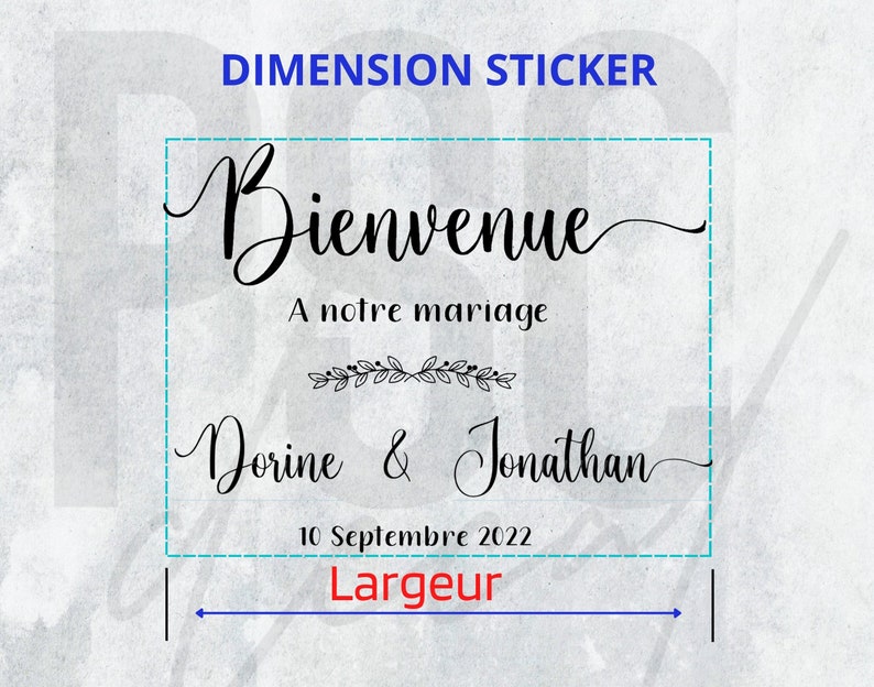 Stickers Bienvenue pour Panneau de Mariage, Stickers Uniques pour Panneau de Bienvenue, Stickers Panneau de Bienvenue Autocollant Mariage image 6