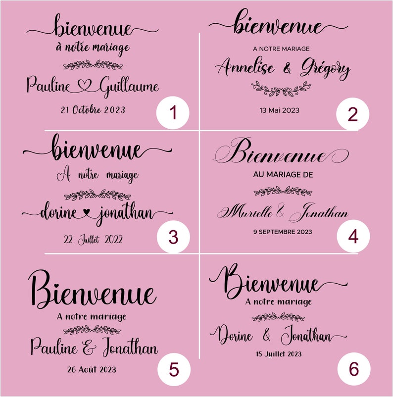 Autocollant Personnalisé Panneau Mariage, Stickers Mariage Panneau Bienvenue, Stickers Mariage, Stickers Personnalisés Mariage image 2