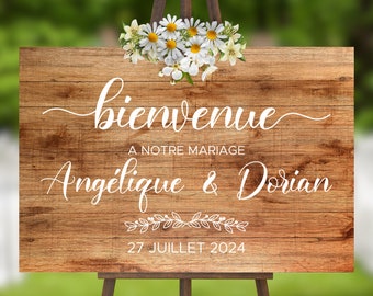 Sticker Panneau d'Accueil de Bienvenue au Mariage - Stickers Bienvenue Mariage - Stickers Panneau Bienvenue Baptême - Stickers Personnalisés