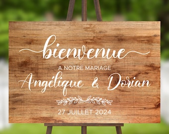 Sticker Panneau d'Accueil de Bienvenue au Mariage - Stickers Bienvenue Mariage - Stickers Panneau Bienvenue Baptême - Stickers Personnalisés