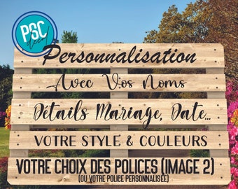 Stickers pour palette Bienvenue au Mariage, Stickers Personnalisé Palettes Mariage,  Sticker Bienvenue Mariage, Stickers Accessoires Mariage