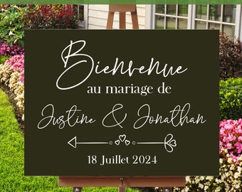 Stickers Autocollants Personnalisés pour Panneau de Bienvenue Mariage, Stickers Panneau de Bienvenue, Stickers Personnalisés Mariage