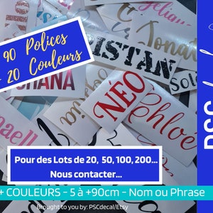 Sticker Nom Personnalisé | Sticker Nom en Lot  | Décalcomanie Prénom | Sticker Ordi | Sticker Gobelet | Sticker Prénom | Sticker Phrase
