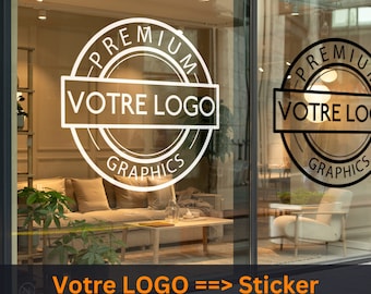 Adhesivo para ventana con logotipo personalizado: adhesivo profesional, adhesivos con logotipo para tiendas, restaurantes, peluquerías, adhesivos personalizados.