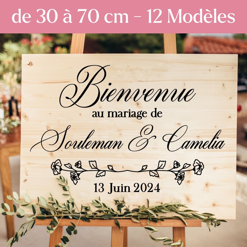 Stickers Bienvenue pour Panneau de Mariage, Stickers Uniques pour Panneau de Bienvenue, Stickers Panneau de Bienvenue Autocollant Mariage image 2