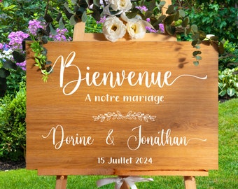 Stickers Panneau Mariage - Stickers Panneau Bienvenue Mariage - Baptême - Stickers Personnalisés - Stickers Bienvenue Baptême