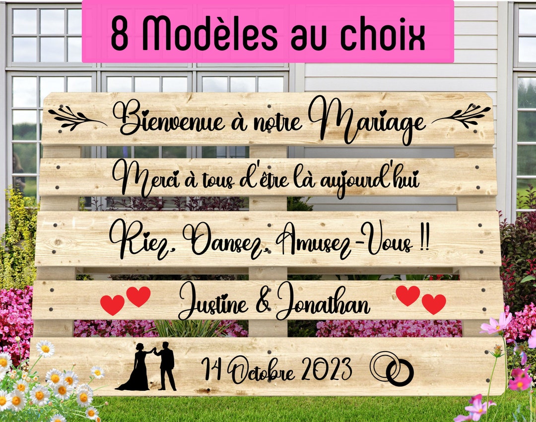 Autocollant Personnalisé "Bienvenue à Notre Mariage" - Style Moderne, Prêt à Coller