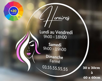 Stickers Horaires Magasin Bicolore - Horaires d'ouverture pour vitrine de magasin, boutique, restaurant ou tout autre commerce