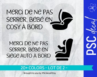 Aufkleber Autoaufkleber Baby kuscheliger Autositz an Bord, bitte nicht quetschen, kuscheliges Baby an Bord. Baby im Autositz an Bord.