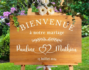 Stickers Personnalisés Panneau de Mariage, Stickers Mariage Panneau de Bienvenue - Stickers Mariage - Stickers Personnalisés Mariage