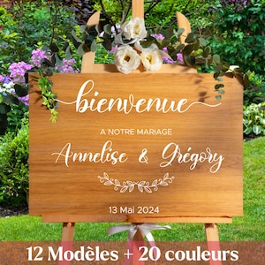 Autocollant Personnalisé Panneau Mariage, Stickers Mariage Panneau Bienvenue, Stickers Mariage, Stickers Personnalisés Mariage image 1