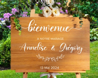 Autocollant Personnalisé Panneau Mariage, Stickers Mariage Panneau Bienvenue, Stickers Mariage, Stickers Personnalisés Mariage