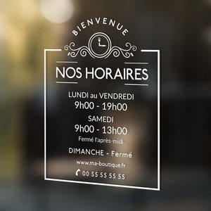 Stickers Horaires Ouverture Restaurant, Stickers, Adhésif Vinyle Horaires d'ouverture pour Entreprise ou tout autre commerce Déco Noël image 4