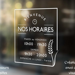 Store Hours Stickers, Bakery Opening Times, Store and Boutique Window, Christmas Window Vitrophage