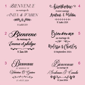 Stickers Bienvenue pour Panneau de Mariage, Stickers Uniques pour Panneau de Bienvenue, Stickers Panneau de Bienvenue Autocollant Mariage image 3