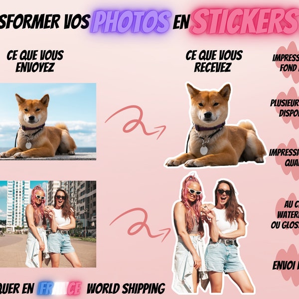 Sticker Autocollant photo personnalisé, Stickers Photos Personnalisés, Autocollant Ordinateur, Autocollant Personnalisé Animaux, Idée Noël