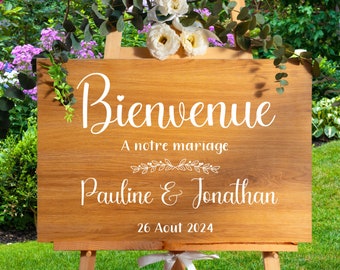 Stickers Panneau Mariage Bienvenue - Stickers Bienvenue Mariage - Stickers Panneau Bienvenue Baptême - Stickers Personnalisés - Stickers