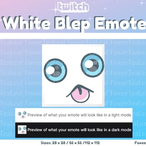 White Blep Emote for Twitch | Cute Cat Emote