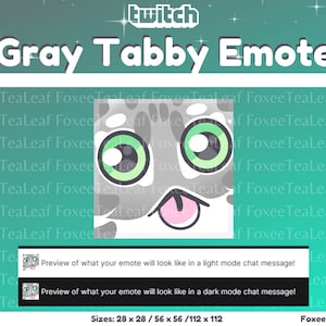 Gray Tabby Blep Emote for Twitch | Cute Cat Emote