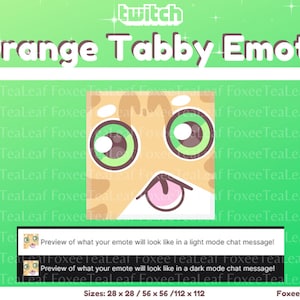 Orange Tabby Blep Emote for Twitch | Cute Cat Emote