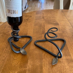 Blacksmith Wine Holder - Steel, Hand Made