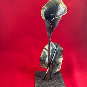 Blacksmith Calla Lily Sculpture - Hand Forged