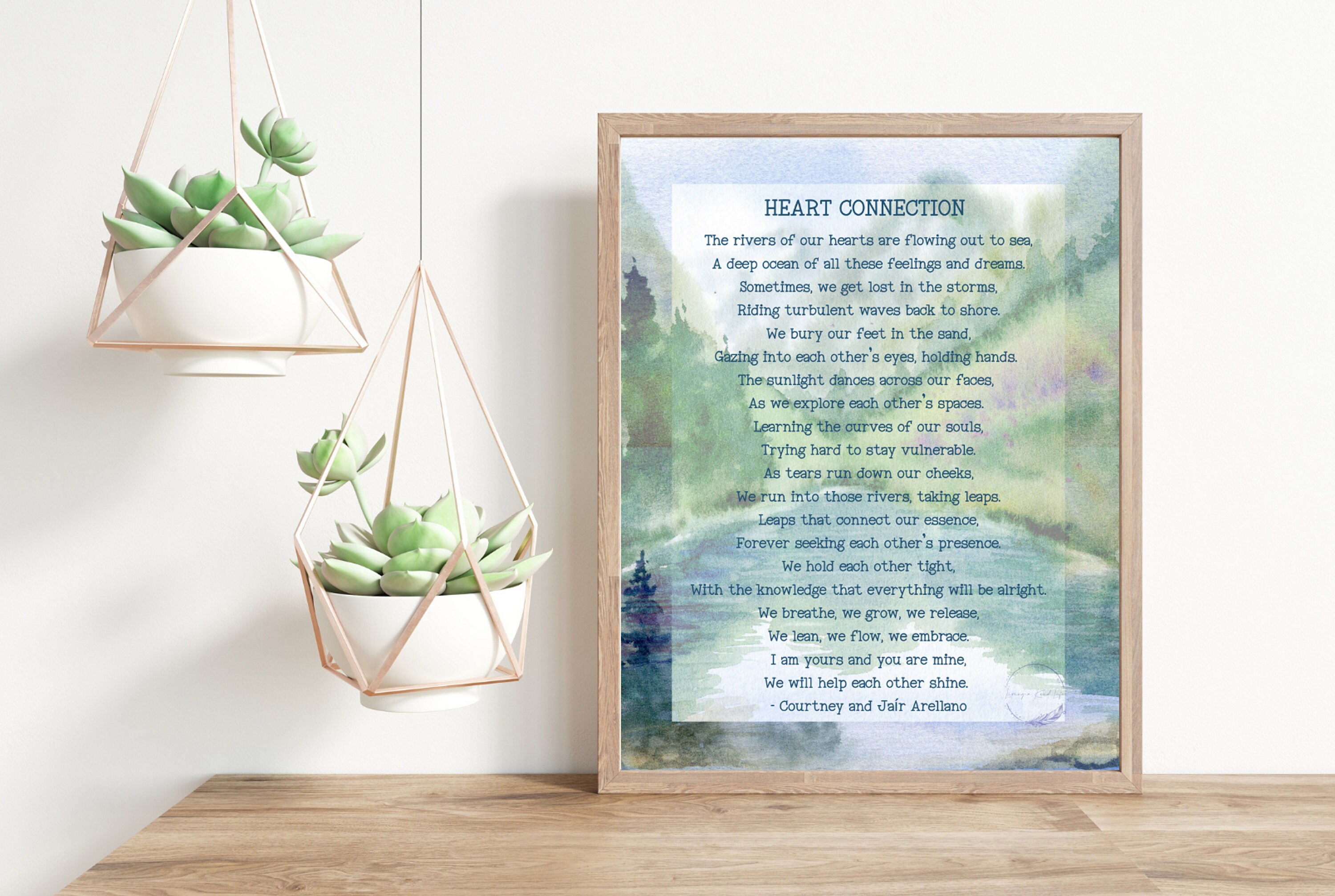 Heart Connections Poetry Print 8x10 and 8.5x11, River and Trees ...