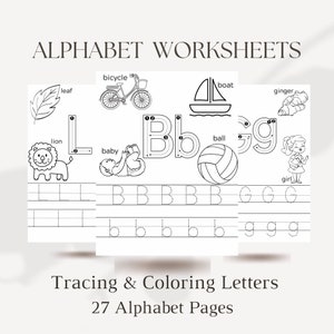 27 Alphabet Printable Letters. 27 Tracing Alphabet Worksheets. - Etsy