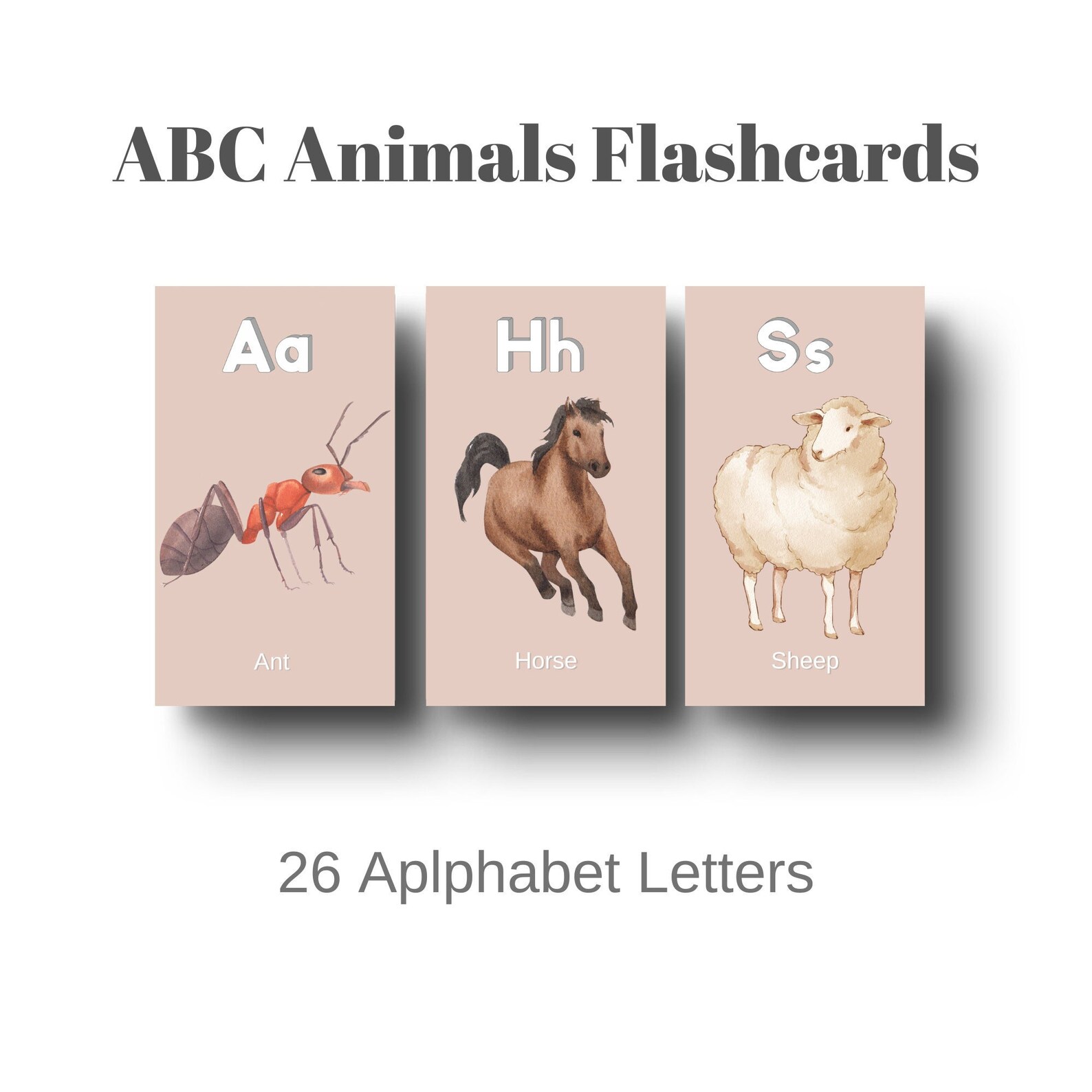 ABC Animal Flashcards for Preschool and Kindergarten Alphabet - Etsy