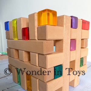Set of Large Wooden Grids | Montessori | Open ended | Wooden Blocks | Kids | Toys | Waldorf | Creative Play | Lucent Cubes |Playroom | Build