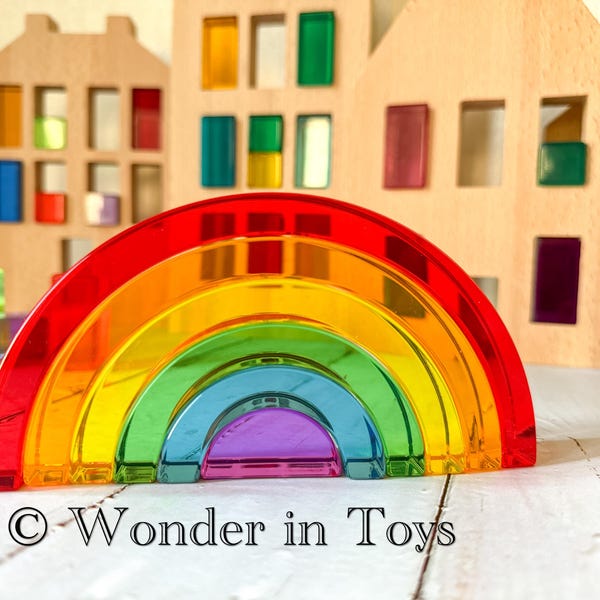 Acrylic Rainbow Stacker Toy | Waldorf Montessori, Crystal Dreams