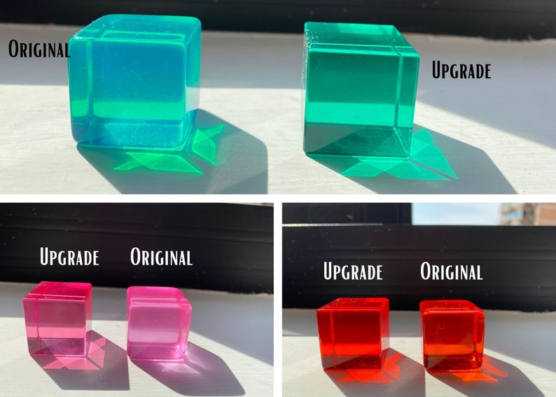 Lucent Rainbow Acrylic Cubes Upgraded Version Gem Cubes Light Cubes Montessori Playroom Toddler Kids Waldorf Play image 2