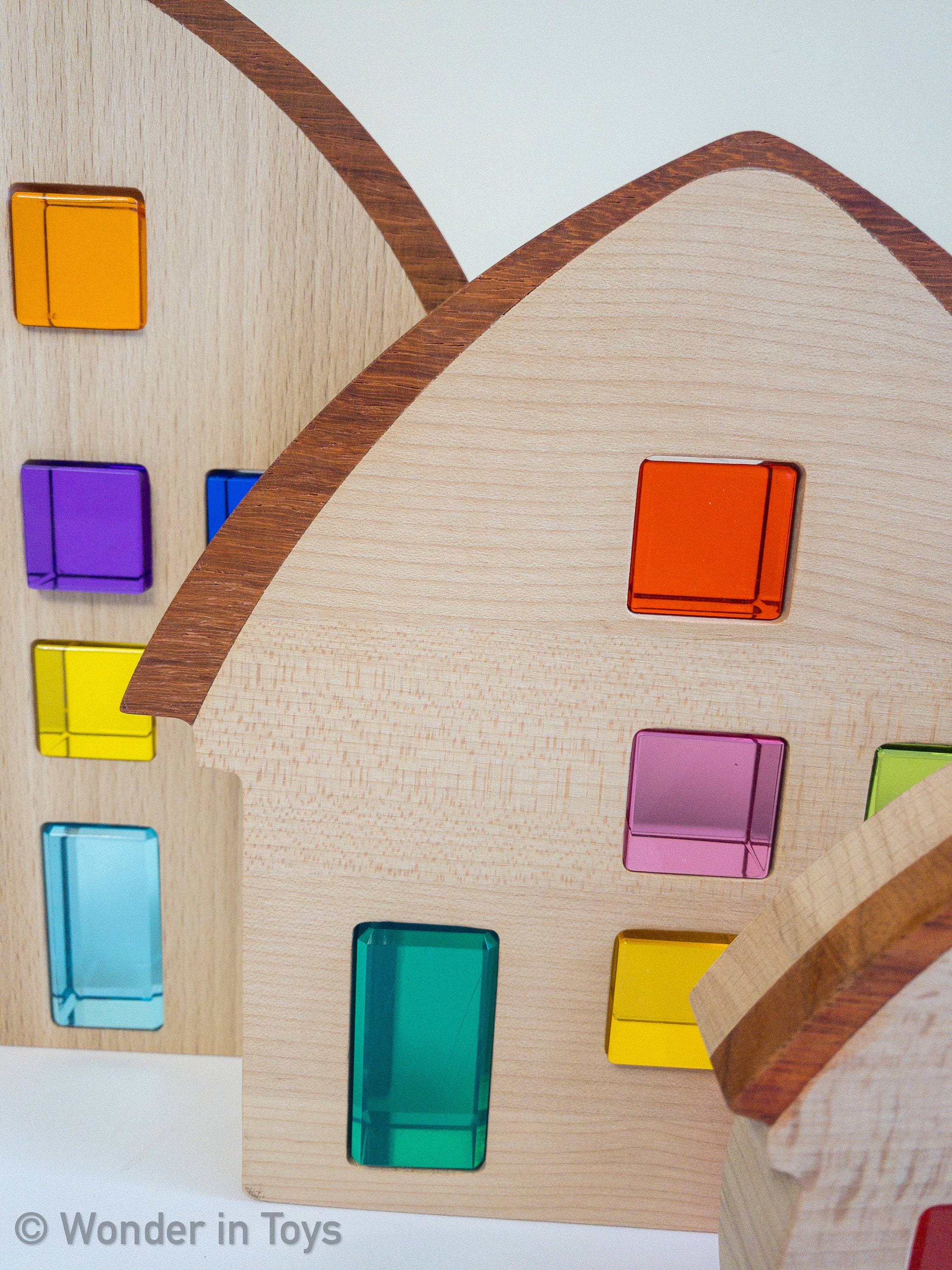 Fairy Wooden Houses | Forest Homes |  New Version Lucent Acrylic Cubes | Imagination | Colourful | Toys| Montessori | Toddler | Window House