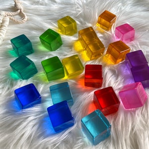 Lucent Rainbow Acrylic Cubes Upgraded Version Gem Cubes Light Cubes Montessori Playroom Toddler Kids Waldorf Play image 6