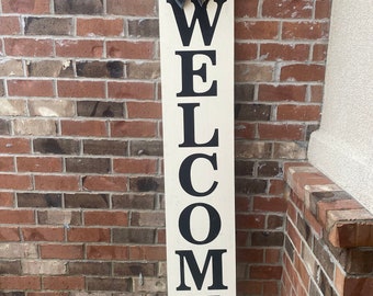 Welcome Sign Front Porch Sign Porch Sign Porch Leaner Home Sign Housewarming Gift Porch Decor Farmhouse Welcome Sign Ivory Sign