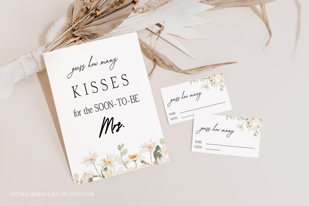 DAISY How Many Kisses Game Bridal Shower Game Hershey Kisses Game Guess