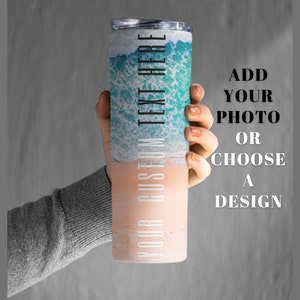 Personalized skinny Tumbler, Custom tumbler with straw, Personalized photo tumbler, Custom Text Tumbler, Custom tumbler, Cute tumbler