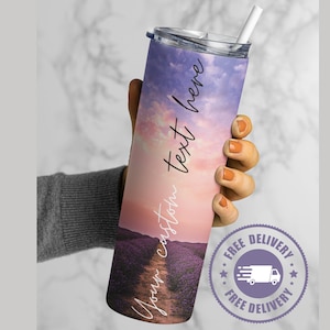 Personalized Tumbler with straw, Custom design tumbler with straw, Custom photo tumbler, Custom Text Tumbler, Skinny tumbler with straw