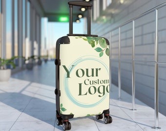 Laden Sie Ihr Foto Koffer | Personalisierter Reisekoffer | Individuelles Reisegepäck | Koffer mit Schloss | Ihr eigener Logo-Koffer | Maßgeschneiderte Tasche