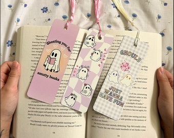 Cute Fall Bookmarks, Halloween Bookmarks, Ghost Bookmarks, Cute gifts for her, Bookish Halloween, Boo Bookmarks, Spooky, Autumn bookmark