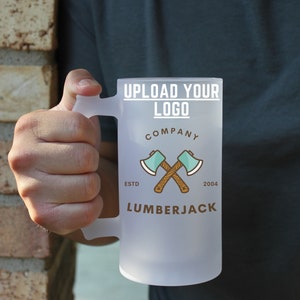Personalized Beer mug, Custom business mug, Personalized logo beer mug, personalized glass mug, Custom beer mug, Personalized photo mug