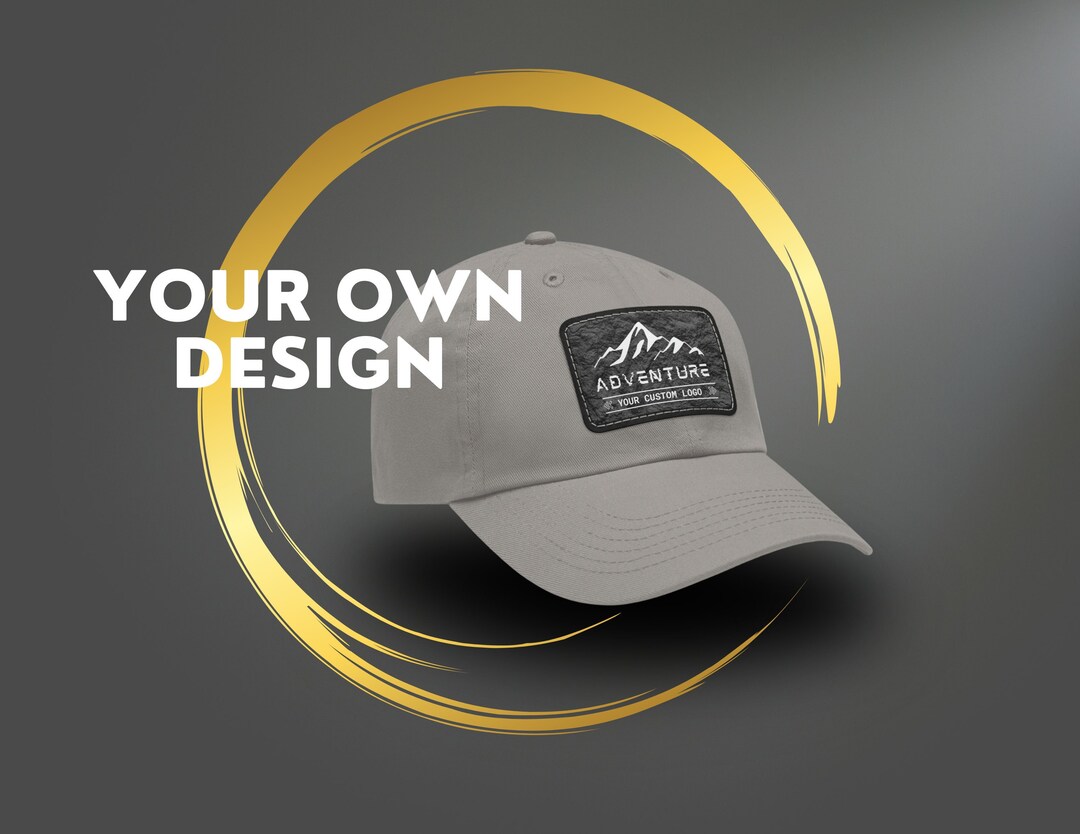 Leather Patch Baseball Cap With Your Photo Personalized Cap With Your