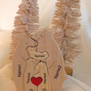 Bärenfamilie Holzpuzzle personalisiert Bild 2